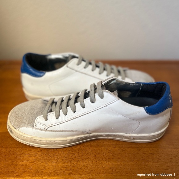 P448 John White and Royal Blue Sneakers - Picture 4 of 8